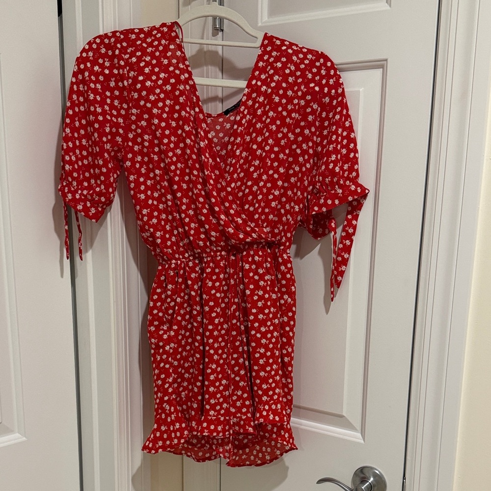 one clothing Pink Floral Wrap Dress